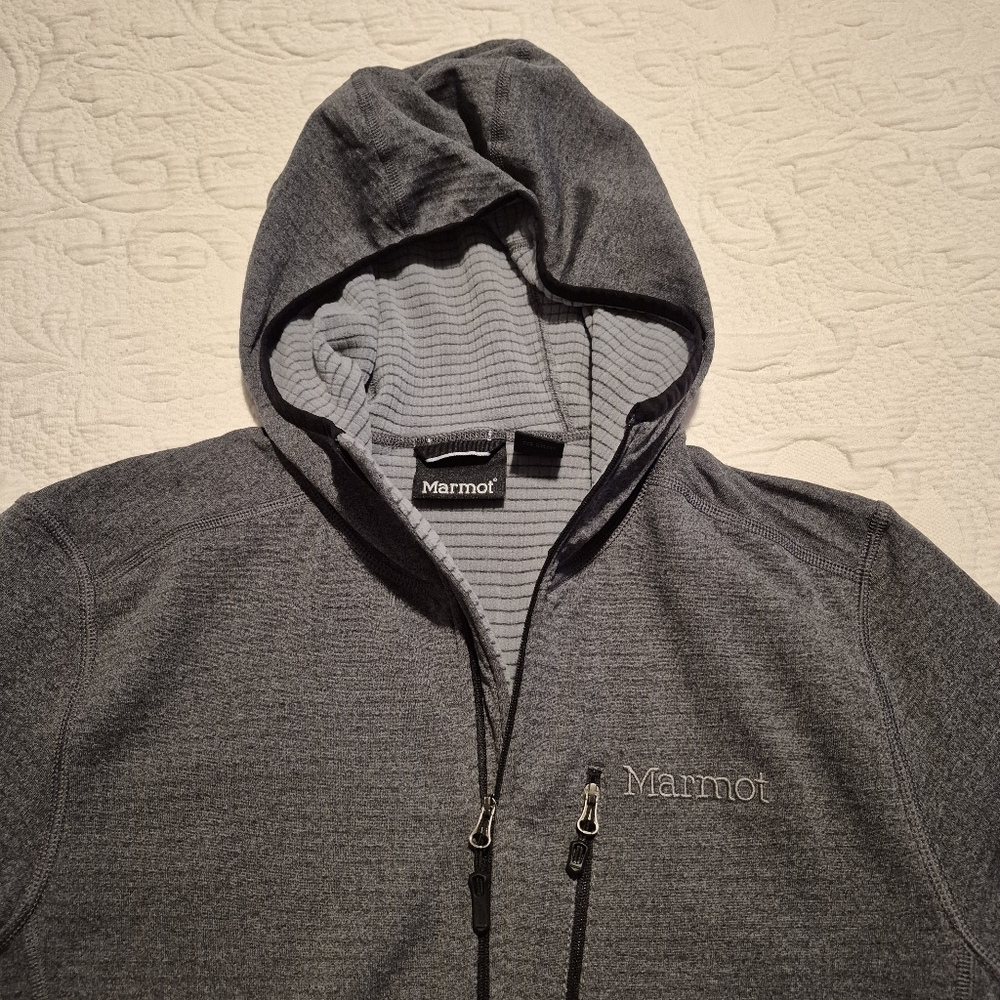 Marmot men's Small full zip up sweater Preon Hoodie EUC - Picture 4 of 7